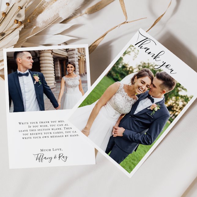 Einfaches elegantes Foto mit Dankeschön-Karte Dankeskarte (Von Creator hochgeladen)