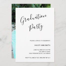 Einfaches elegantes Foto Moderner Abschluss Einladung