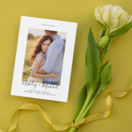 Einfaches Elegantes Foto QR Code Hochzeit Save The Date