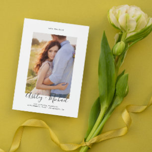 Einfaches Elegantes Foto QR Code Hochzeit Save The Date