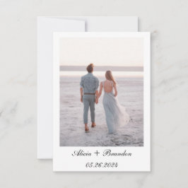 Einfaches elegantes Foto Schwarz-weiß Text Wedding Save The Date