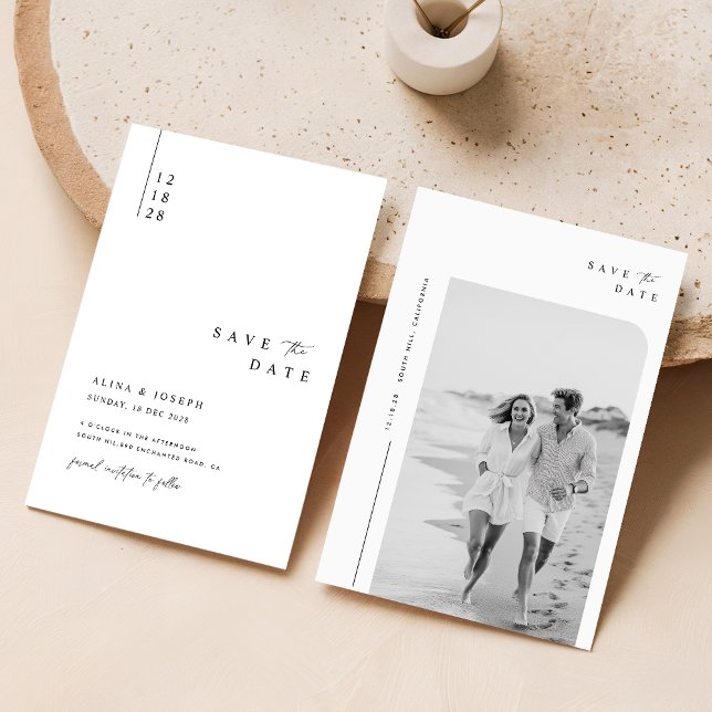 Einfaches elegantes Foto Wedding Boho Save The Date (Von Creator hochgeladen)