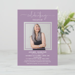 Einfaches elegantes Foto zur Beerdigung des Lebens Einladung