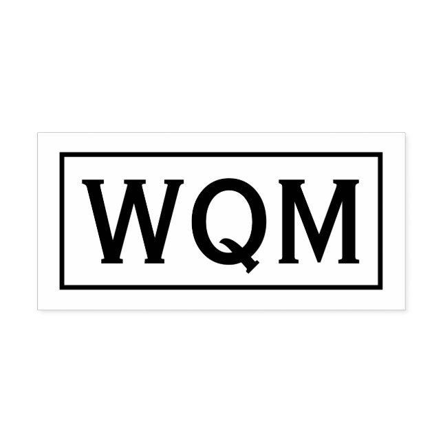 Einfaches Elegantes Gerahmtes 3 Anfangsbuchstaben  Permastempel (Design)