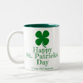 Einfaches Elegantes Glück Kleeblatt St Patricks Da Zweifarbige Tasse