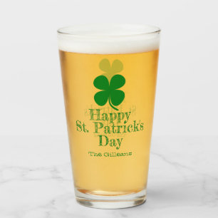 Einfaches Elegantes Glücksklee St. Patrick's Day Glas