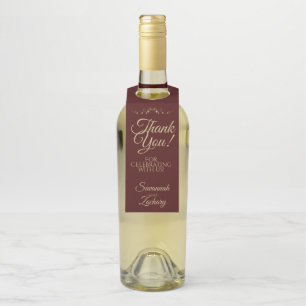 Einfaches elegantes Gold & Auburn Wedding Vielen D Flaschenanhänger