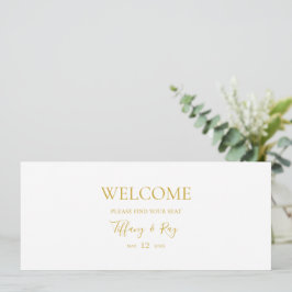 Einfaches elegantes Gold Hanging Seating Chart Hea