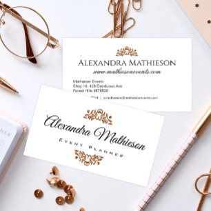 Einfaches elegantes Gold Jewel Modernes Event Plan Visitenkarte