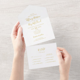 Einfaches elegantes Gold-Siegel und senden All In One Einladung
