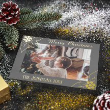 Einfaches Elegantes Gray Poinsettia Weihnachtsfest