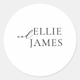 Einfaches, elegantes Hochzeitsfest-Umschlag Aufkle Runder Aufkleber
