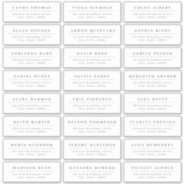 Einfaches elegantes Hochzeitsgast-Adresslabel Aufkleber