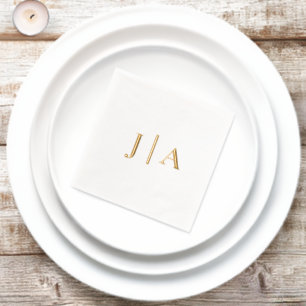 Einfaches Elegantes Hochzeitsmonogramm Servietten Mit Folie