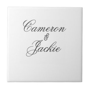 Einfaches elegantes Hochzeitspaar Name stilvolle K Fliese