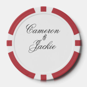 Einfaches elegantes Hochzeitspaar-Name stilvolle K Pokerchips