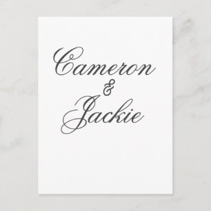 Einfaches elegantes Hochzeitspaar-Name stilvolle K Postkarte