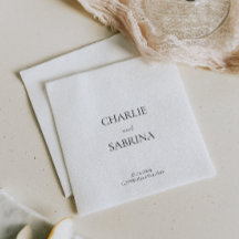 Einfaches elegantes Hochzeitspapier Napkin