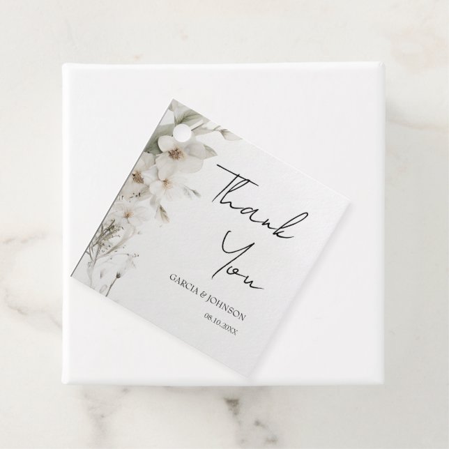 Einfaches elegantes Hochzeitsplatz Geschenkanhänger (Beispiel)