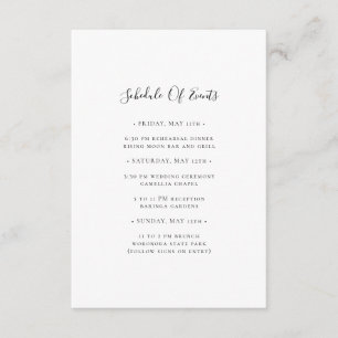 Einfaches elegantes Hochzeitsprogramm Begleitkarte
