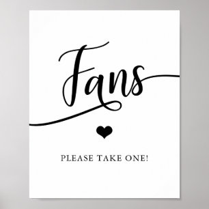 Einfaches elegantes Hochzeitsshower FANS-Schild Poster