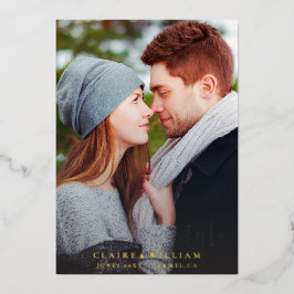 Einfaches elegantes Hochzeitsstil-Save the Date-Fo Folieneinladung