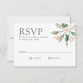 Einfaches elegantes Hochzeitsszenario mit Wasserfa RSVP Karte
