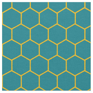 Einfaches elegantes Honeycomb-Muster Abstrakt Aqua Stoff