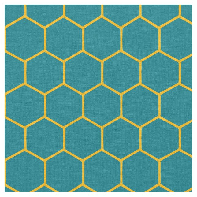 Einfaches elegantes Honeycomb-Muster Abstrakt Aqua Stoff (Nahaufnahme)