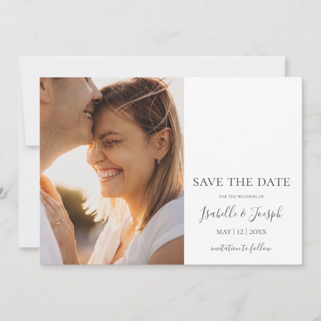 Einfaches elegantes, horizontales Foto Save the Da Save The Date (Vorderseite)