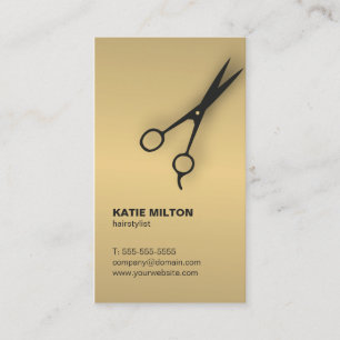 Einfaches elegantes Imitat-Goldschwarzes Scissor Visitenkarte