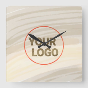 Einfaches, elegantes, individuelles Logo Quadratische Wanduhr