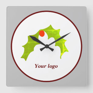 Einfaches, elegantes, individuelles Logo Quadratische Wanduhr