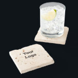 Einfaches, elegantes, individuelles Logo Steinuntersetzer<br><div class="desc">Entwurf</div>