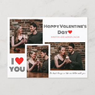 Einfaches elegantes Liebe-Valentinstag-Foto Feiertagspostkarte