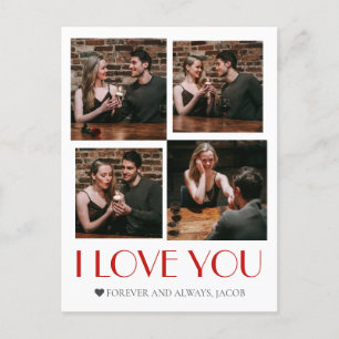 Einfaches elegantes Liebe-Valentinstag-Foto Feiertagspostkarte