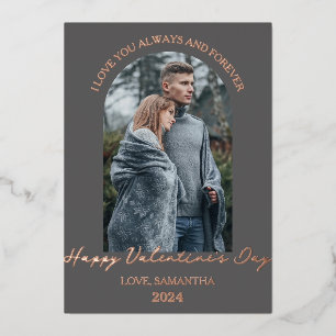 Einfaches elegantes Liebe-Valentinstag-Foto Folien Feiertagskarte