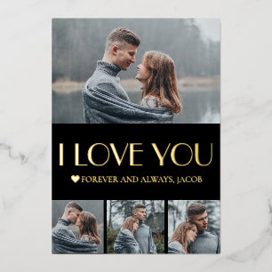 Einfaches elegantes Liebe-Valentinstag-Foto Folien Feiertagskarte