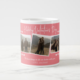 Einfaches elegantes Liebe-Valentinstag-Foto Jumbo-Tasse