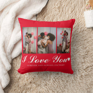 Einfaches elegantes Liebes Valentinstag Paarfoto Kissen