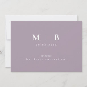 Einfaches Elegantes Lila Monogramm Hochzeit Save T The Date