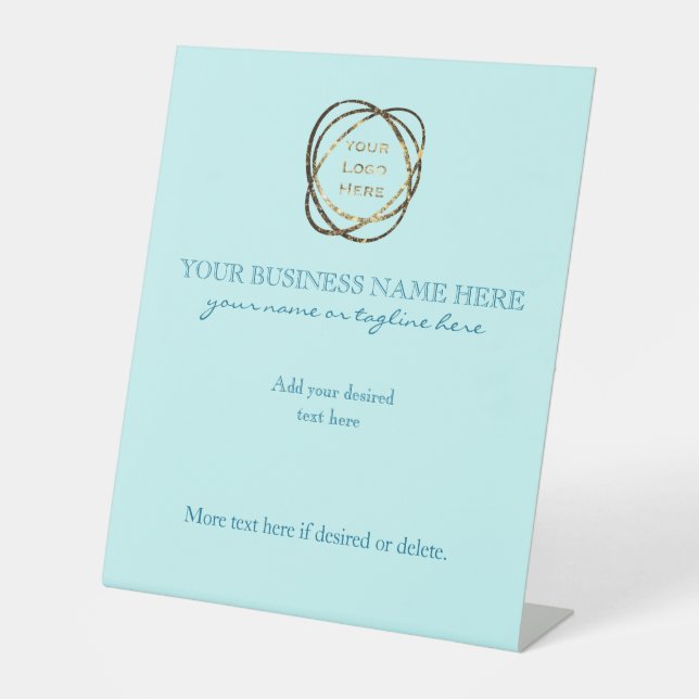 Einfaches elegantes Logo für das Unternehmen Aqua Sockelschild (Vorderseite)