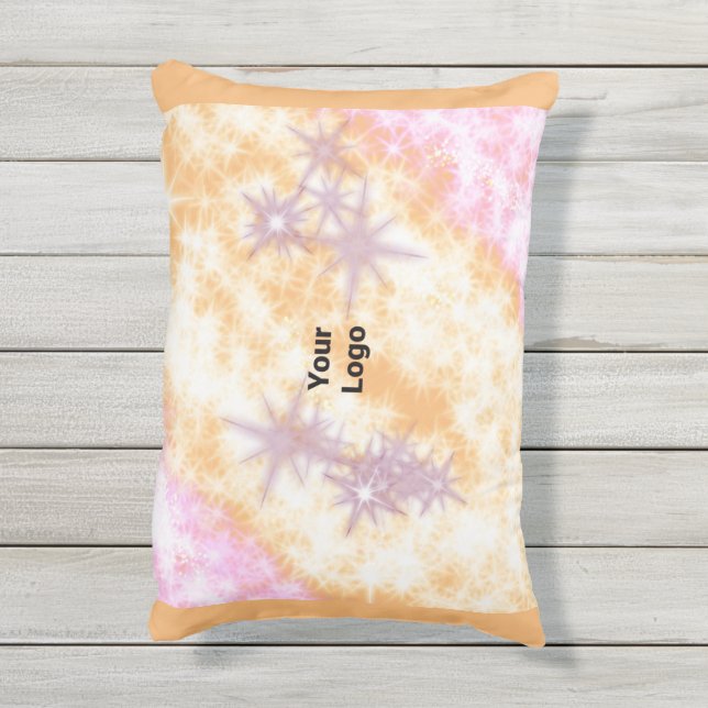 Einfaches, elegantes Logo hier Kissen Für Draußen (Rückseite(Vertikal))