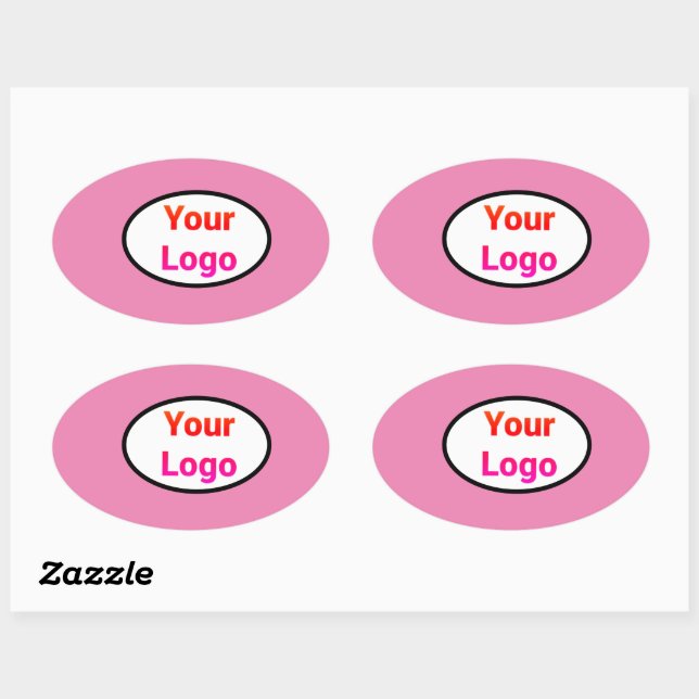 Einfaches, elegantes Logo hier Ovaler Aufkleber (Blatt)