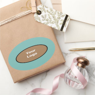 Einfaches, elegantes Logo hier Ovaler Aufkleber