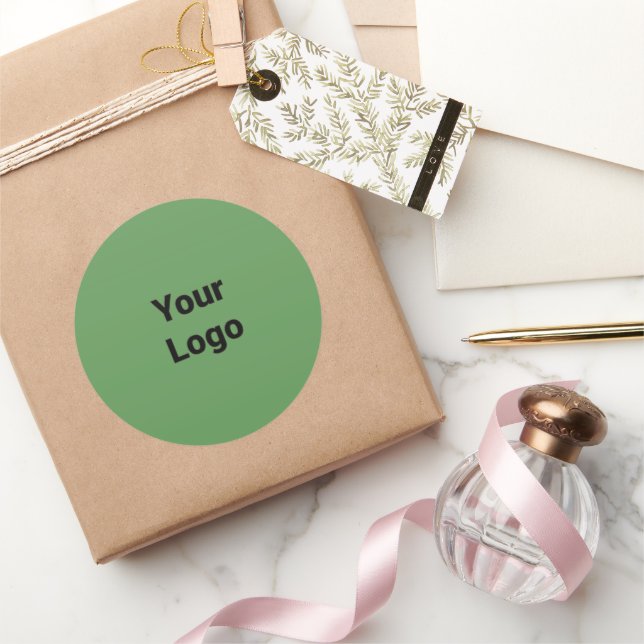 Einfaches, elegantes Logo hier Runder Aufkleber (Schenken)