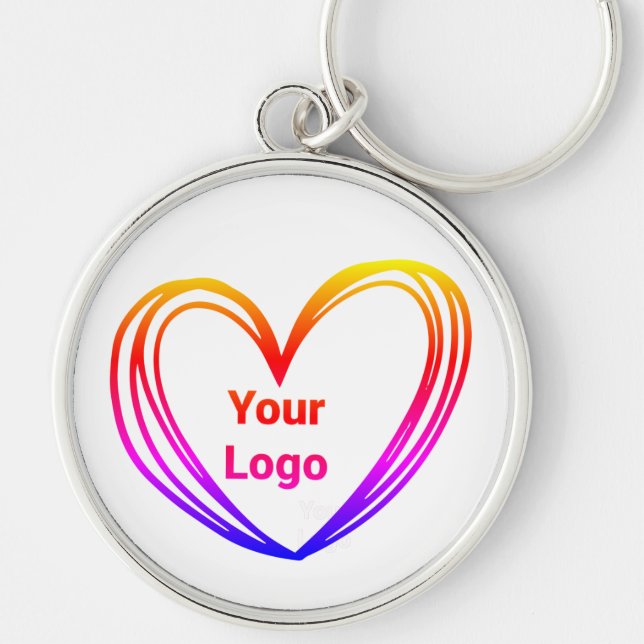 Einfaches, elegantes Logo hier Schlüsselanhänger (Vorne)