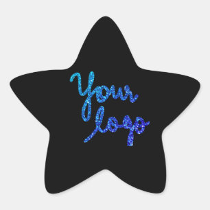 Einfaches, elegantes Logo hier Stern-Aufkleber