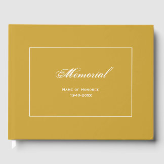 Einfaches, elegantes Memorial Service Gold Gästebuch