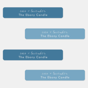 Einfaches elegantes Minimal Dusky Blue Candle Labe Etiketten